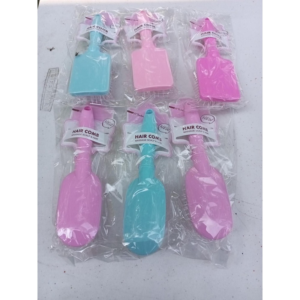 6 Pc Hair Comb Scalp Massager Bundle | NWT Assorted Colors